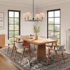 Modway Wave Squiggle 4-Arm Pendant Light - Black-Pleated Fabric Shades