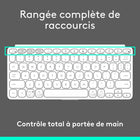 Logitech - Keys-To-Go 2, clavier Bluetooth portable pour tablette avec coque intégrée - Pale Grey-Application Logi Options+: personnalisez l'ensemble des touches de fonction du clavier pour un travail en déplacement simple et efficace (disponible sous Windows et macOS uniquement)