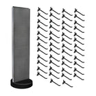 Azar Revolving Studio Base Pegboard Floor Stand - 60" x 16" - Charcoal-Includes a T-strip sign holder that can be attached to the top of the pegboard display