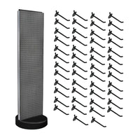 Azar Revolving Studio Base Pegboard Floor Stand - 60" x 16" - Charcoal-Includes a T-strip sign holder that can be attached to the top of the pegboard display