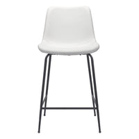 Zuo Byron Counter Stool - White-Plush and durable faux leather fabric