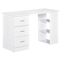 HOMCOM 47.25" Computer Desk with Storage - White-A 47.25" long tabletop provides you with ample working area and space for your laptop 