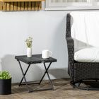Outsunny - Table basse en rotin pour balcon, noir-Le design pliant facilite le transport et permet d’économiser de l’espace intérieur lorsqu’il n’est pas utilisé  