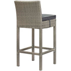 Modway - Conduit Terrasse extérieure Rotin en osier Tabouret de bar - Charbon gris clair - Ensemble de 2-Housse de coussin pour tous les temps