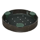Outsunny Outdoor Kids Round Sandbox with Cover - 48.4" Dia. - Brown-Hold up to 400 lbs of sand 