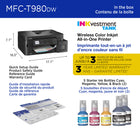 Brother - MFC-T980DW Imprimante tout-en-un à jet d’encre couleur sans fil et Ethernet INKvestment Tank avec bac multi-usage-Soutien au https://www.brother.ca/fr/support-center