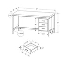 Monarch Specialties 7046 60" Computer Desk - White/Silver Metal-Backed by a 5 year limited warranty against defects for your satisfaction.