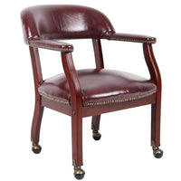Nicer Furniture Traditional Captain's Chair - Burgundy-Versatile, classically styled arm chair for deskside, office, lounge, or conference room