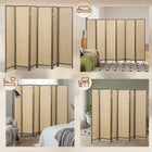 HOMCOM 6 Panel Handwoven Freestanding Room Divider for Bedroom - Brown-Lightweight frame is easy for one person to move for flexible room arrangement 
