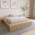 Nexera - Lit Plateforme double James en Chêne Blond Naturel -Assemblage facile et livraison rapide : Montage sans tracas avec un simple tournevis, livraison à votre porte