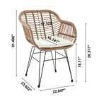 Manhattan Comfort - Ensemble de salon de patio moderne Antibes pour 2 personnes avec table d’appoint - beige et crème - ensemble de 3 pièces-Comprend un rembourrage de siège fin pour plus de confort