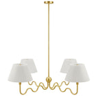 Modway Wave Squiggle 4-Arm Pendant Light - Brass-4-Light Hanging Pendant