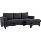 HOMCOM - Canapé en forme de L avec chaise longue - gris charbon-Un canapé d’angle trois places combinant un canapé deux places et une méridienne est idéal pour les petits espaces 