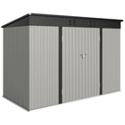 Outsunny 9' x 4' Storage Shed - Grey-Spacious shed accommodates garden tools and equipment
