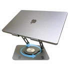 Uncaged Ergonomics RISE Swivel Adjustable Laptop Stand Office Bundle - White - 4 Pack-The base swivels 360 degrees clockwise and counterclockwise. 