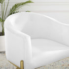 Modway Savour Tufted Performance Velvet Accent Dining Armchair - White-Dense Foam Padding