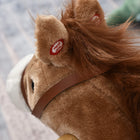 Qaba - Cheval à bascule en peluche sur patins en bois avec sons - marron-Corps en peluche doux et câlin avec un siège rembourré confortable pour de longues heures de plaisir 