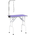 PawHut Foldable Non-slip Surface Pet Grooming Table - Purple-Robust metal frame with non-skid feet prevents the table from wobbling 