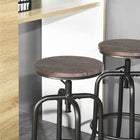 Homy Casa - Tabouret de comptoir/bar réglable en hauteur pivotant - Noyer - Paquet de 2-Siège en bois avec pieds en métal
