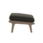 Modway Saratoga Outdoor Teak Ottoman - Flint Grey-Stain and Water-Resistant Fabric