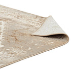 Modway Rosina Distressed Vintage Medallion Area Rug - 8 ft W x 10 ft L - Tan/Cream-High Density / Machine-Woven