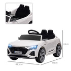 Qaba 12V Audi Q8 Licensed Electric RC Car for Kids - White-Four wheels with spring suspension ensure a smooth ride 