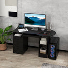 HOMCOM 49.25" Computer Desk with Drawers - Black-Spacious room under the desk allows you to stretch your legs comfortably
