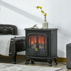 HOMCOM Freestanding Electric Fireplace with LED Flame Effect - Black-Two heating modes of 750W and 1500W can meet every heat demand 