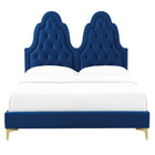 Modway Alexandria Tufted Performance Velvet Twin Platform Bed - Navy-Assembly Required