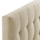 Modway Lily Upholstered Fabric Twin Headboard - Beige-Twin Wood Post distance -36 inches