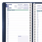 Blueline 2027 Daily Planner with Spiral Binding and Soft Lizard-Like Cover - 8" x 5" - Blue - Bilingual-Previous, current and following monthly calendars at the top of each spread