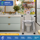 Mobile Patient Lift - Regain Independence - Rehausseur de siège de toilette motorisé ArGo - capacité 440 lb-Compatible avec la plupart des modèles de toilettes standards et allongées