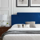 Modway Liva Performance Velvet King Bed - Navy-Wood Slat Support System