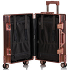CHAMPS Elite Collection Aluminium Carry-on Luggage Case - Rose Gold-8 360-Degree Spinner Wheels