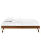 Modway Margo Wood Twin Platform Bed Frame - Walnut-Interchangeable Headboard Options