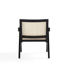 Manhattan Comfort Hamlet 22.64" Industry Chic Accent Chair - Black and Natural Cane-Delivered to you Fully Assembled! No Assembly Required