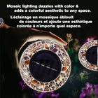 Bell+Howell - Disques lumineux décoratifs LED solaires d'extérieur en mosaïque - Chêne brun éclatant - Paquet de 4-Installation en 30 secondes - posez simplement dehors après charge, au coucher du soleil votre pelouse, chemin ou patio s’illumine avec des couleurs