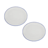 Casa Domani Café Oval Platter - 37 x 31cm - Blue - 2 Pack-Made of Porcelain