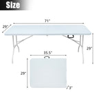 Homy Casa 6 ft Portable Folding Table Indoor & Outdoor for Camping - White-The white tabletop gives a clean, simple look