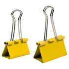 JAM Paper Colourful Binder Clips Assortment - Medium & Large - Yellow - 27 Pack-Sizes: Medium 1.25 inch (32mm) & Large 1.6 inch (41mm) | Easily spring back into shape when removed