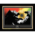 Marley Bob Looking Up Poster with Gold LP - Framed Print - 38" x 29"-Premium music memorabilia