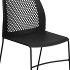 Flash Furniture HERCULES Series 661 lb. Capacity Black Sled Base Stack Chair with Air-Vent Back-Supportive Front Cross-Brace