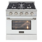 Kucht 30" KDF Series Pro Style Natural Gas Dual Fuel Range - Stainless Steel/White-Extra-large convection oven with 4.2 cu. ft. capacity, featuring a 5-rack configuration and oversized oven window for enhanced visibility and flexible cooking
