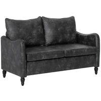 HOMCOM 55" Loveseat Sofa with Solid Wood Legs - Grey-Features separate cushions and S-springs, offering exceptional support and cloud-like comfort