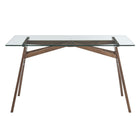 Modway - Steadfast Plateau en verre Bureau - Noyer-Coussinets de pied non marqués