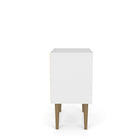 Manhattan Comfort Liberty 1.0 Nightstand, White and 3D Brown (203AMC67)-Cubby can hold 33 Lbs., Top Base can hold 33 Lbs., and drawer can hold 22 Lbs.