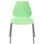 Flash Furniture – Chaise empilable en polypropylène Hercules avec structure argentée, vert-Chaise empilable multi-usages