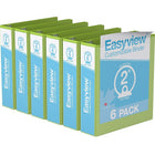 Davis Group Easyview Premium Binder - Round Ring - Customizable - 2" - Lime Green - 6 Pack-3 Ring Binder