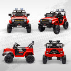 Qaba 12V Kids Ride on Truck Car with Remote Control, Openable Doors - Red-Material: Plastic, Steel 