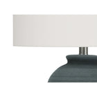 Monarch Specialties 24" H Contemporary Table Lamp - Blue Ceramic / Ivory / Cream Shade-Minor assembly is required with illustrated instructions included. confidently designed using durable materials, this lamp is backed with 2-year limited warranty against manufacturer's defects for your satisfaction